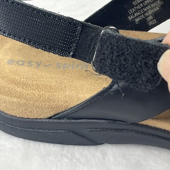 Easy Spirit Semar Sandal Leather Upper Comfort Black Size 6-1/2 NEW (no box) - Picture 4 of 7